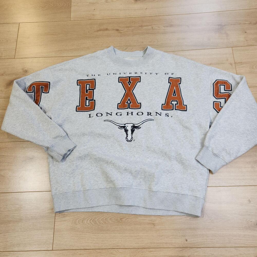 Texas Longhorns Abercrombie & Fitch Sweatshirt Mens Large Gray NCAA Football
